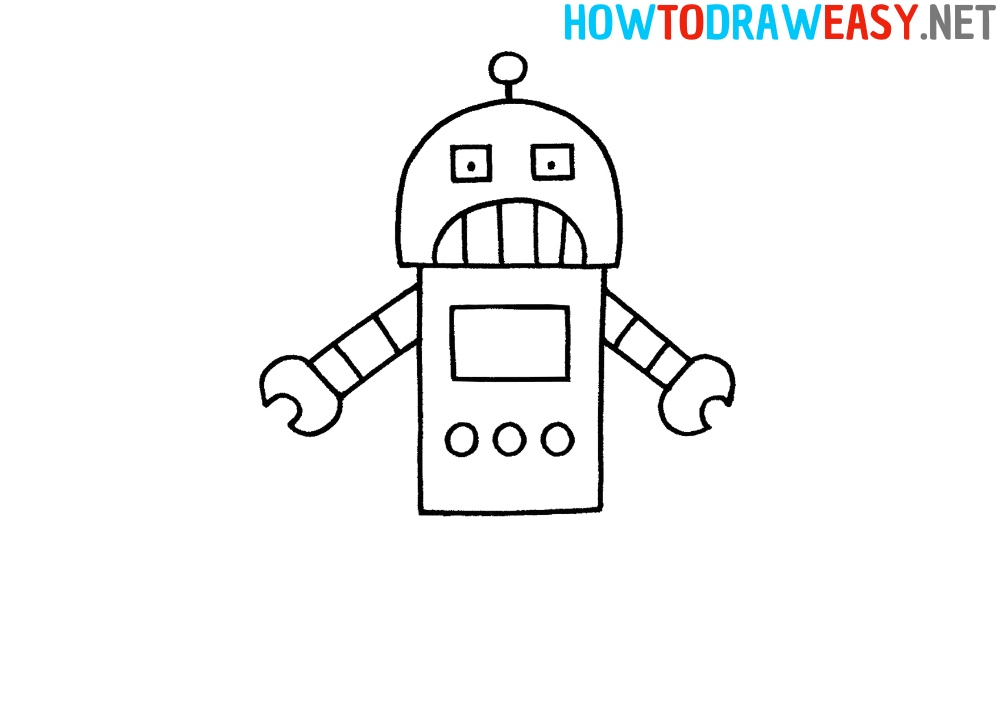 Easy How to Draw a Robot