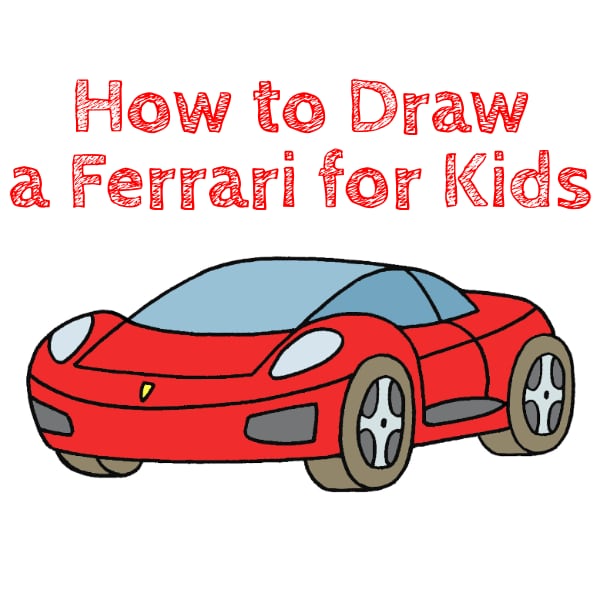 How to Draw a Ferrari for Kids