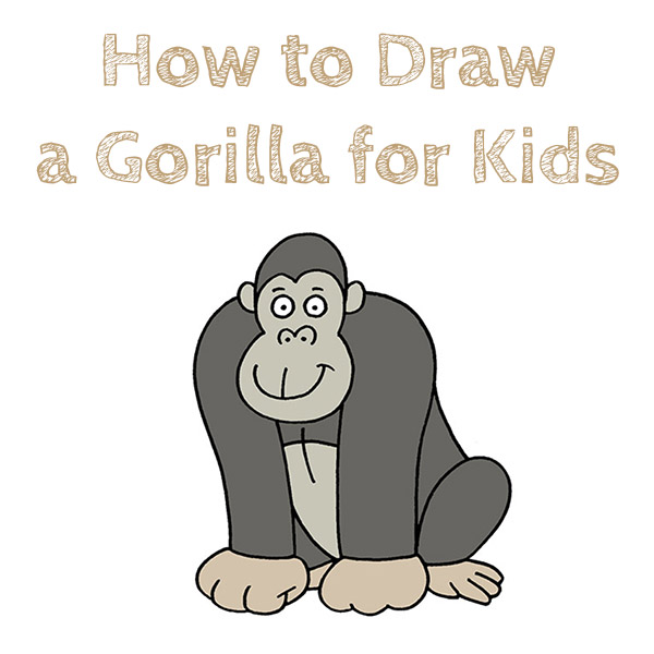 How to Draw a Gorilla for Kids