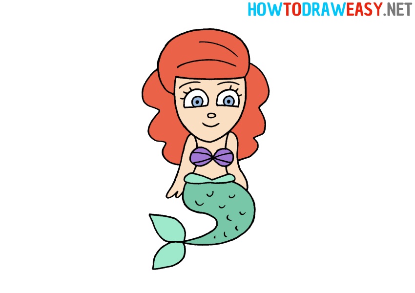 How to Draw Ariel for Kids
