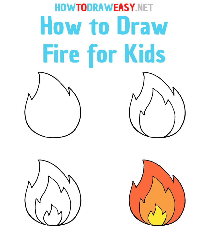 How To Draw Fire Easy Drawing Tutorial For Kids Reverasite