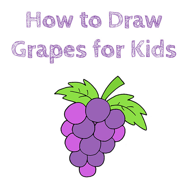 How to Draw Grapes for Kids