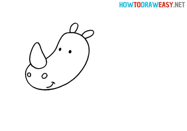 How to Draw a Rhino for Kids - How to Draw Easy