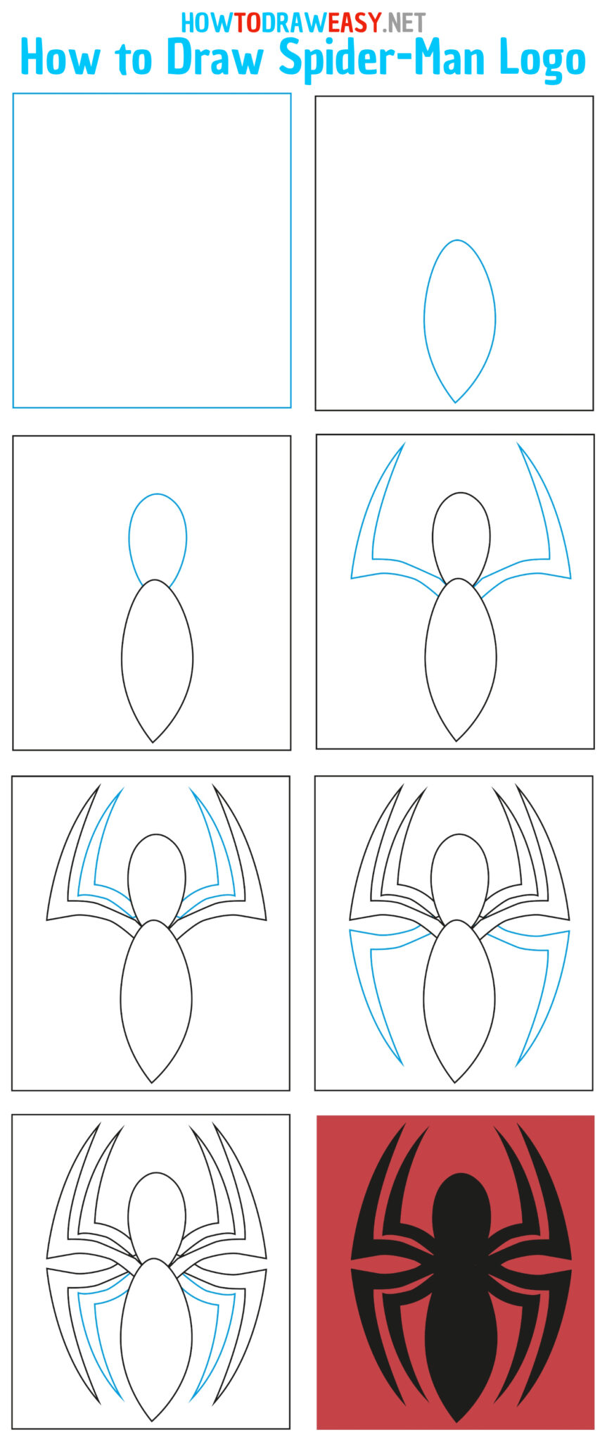 How to Draw the SpiderMan Logo How to Draw Easy