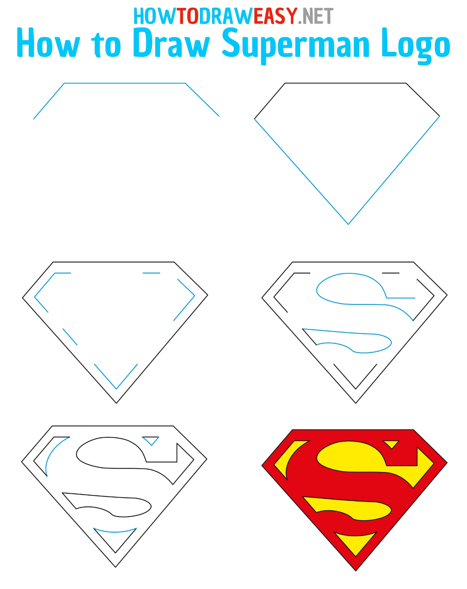 How to Draw Superman Logo Step by Step