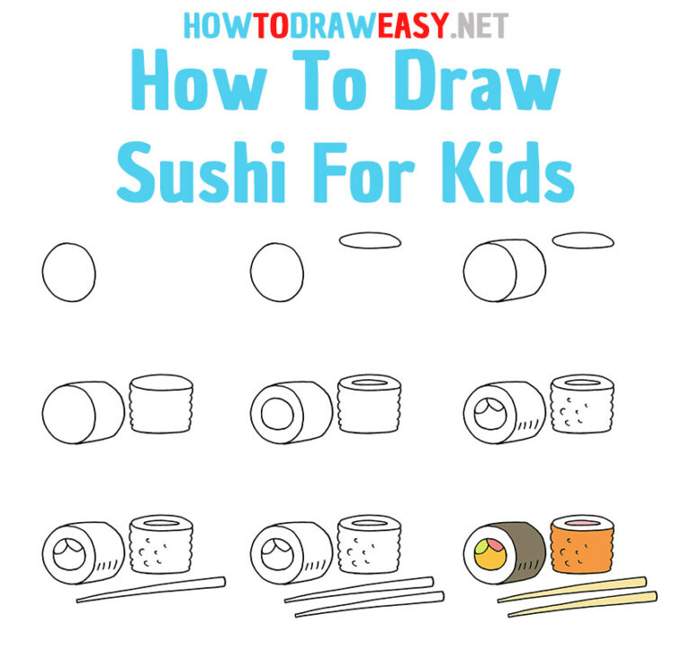 How to Draw Sushi for Kids How to Draw Easy