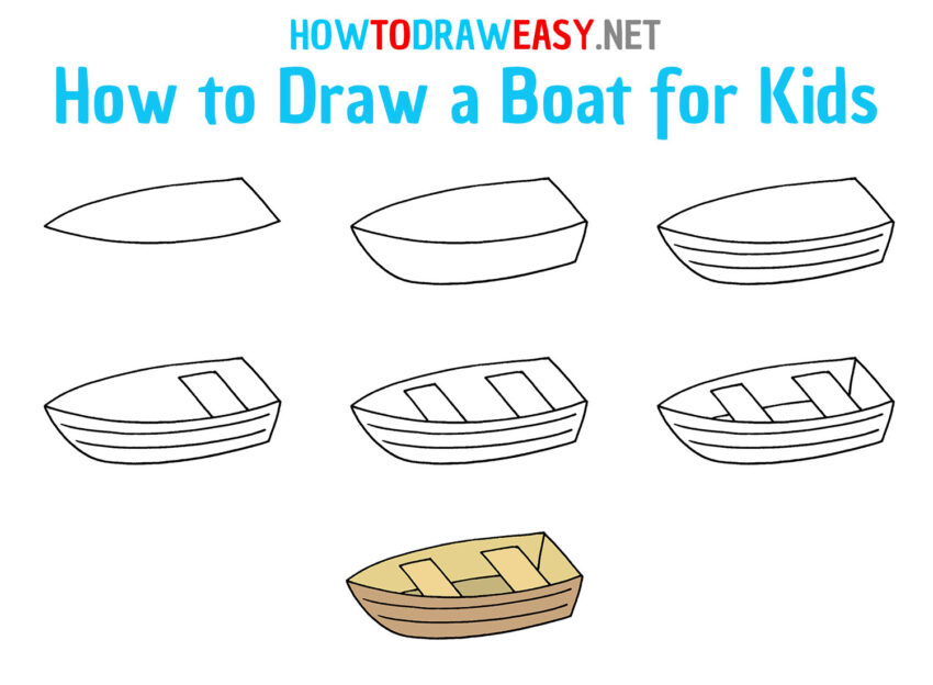 How to Draw a Boat for Kids - How to Draw Easy