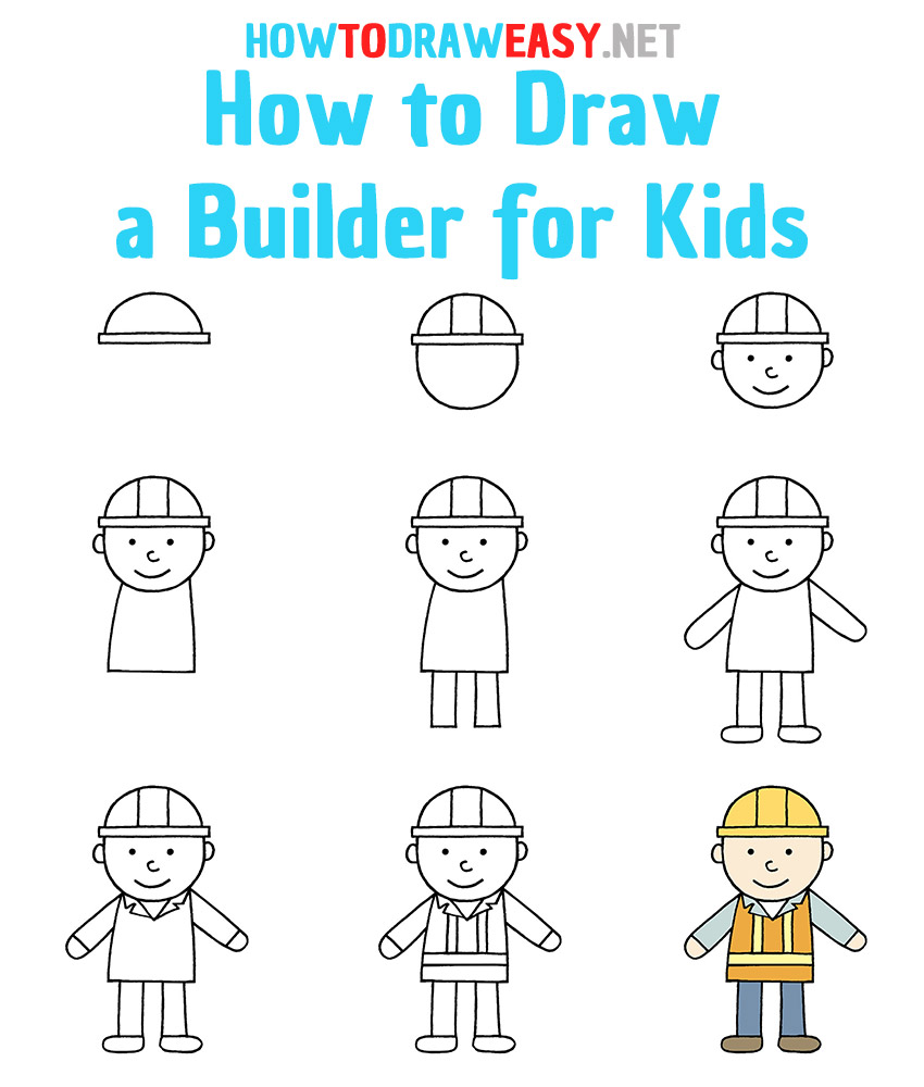 How to Draw a Builder Step by Step