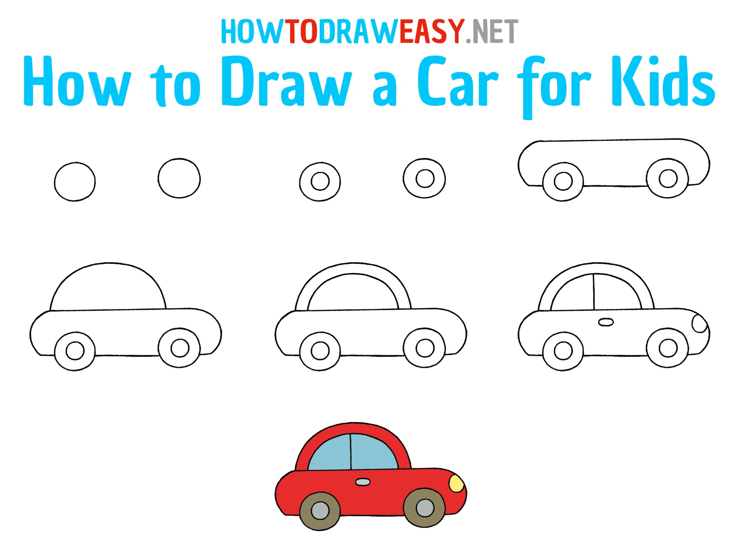 How to Draw a Car for Kids Step by Step