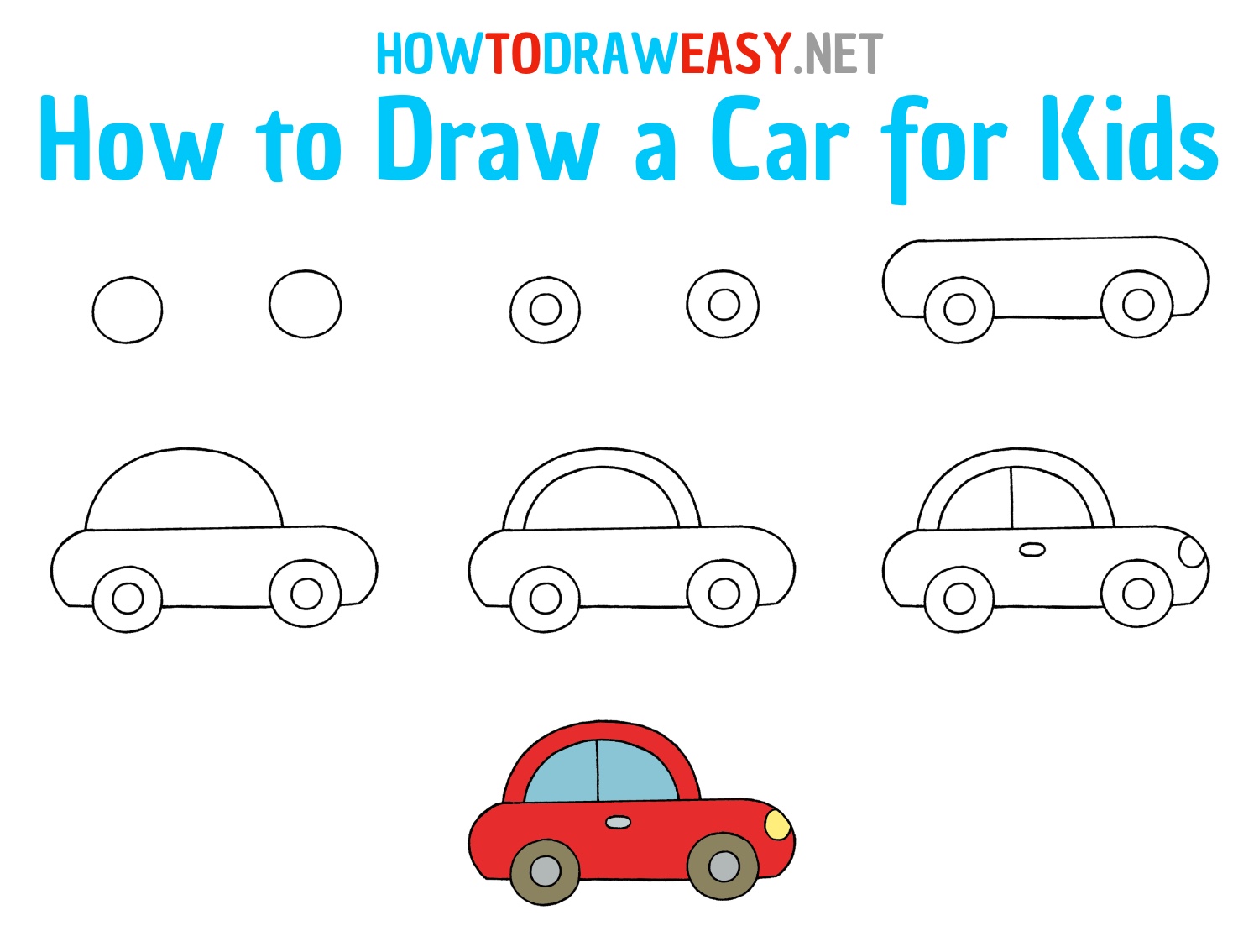 How to Draw a Car for Kids - How to Draw Easy