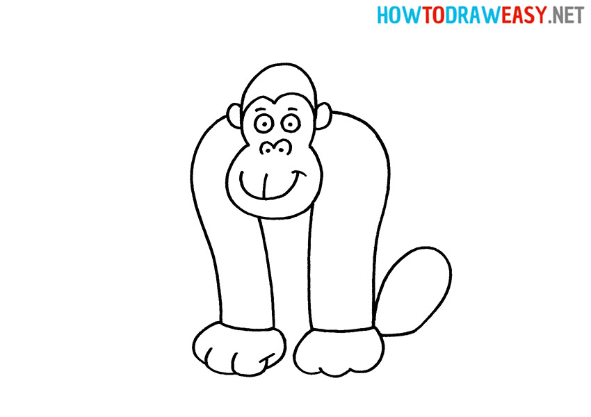 How to Draw a Cartoon Gorilla Easy
