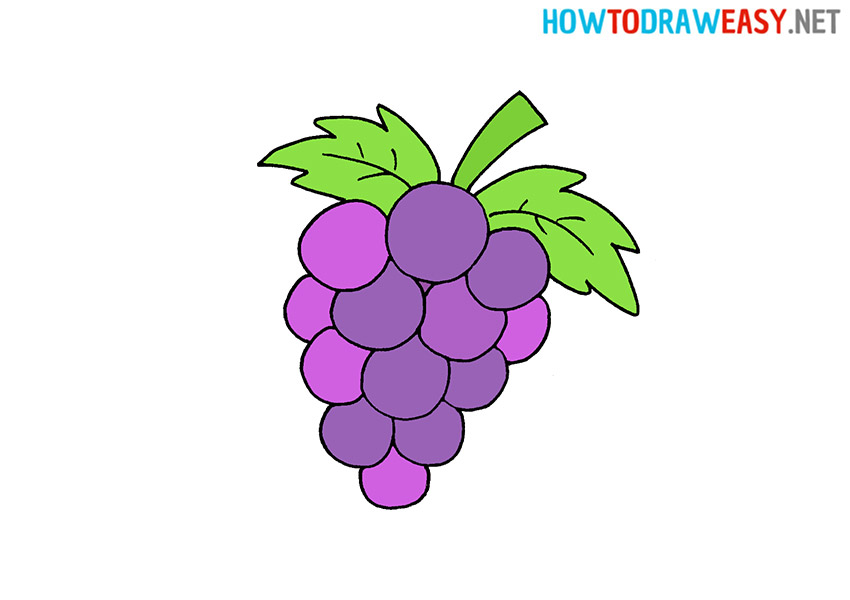 How to Draw a Cartoon Grapes