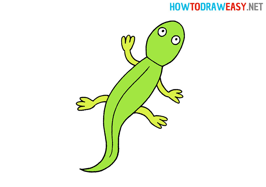How to Draw a Cartoon Lizard