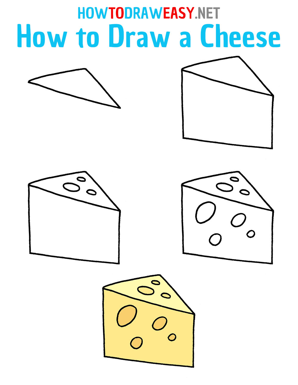 How to Draw a Cheese Step by Step