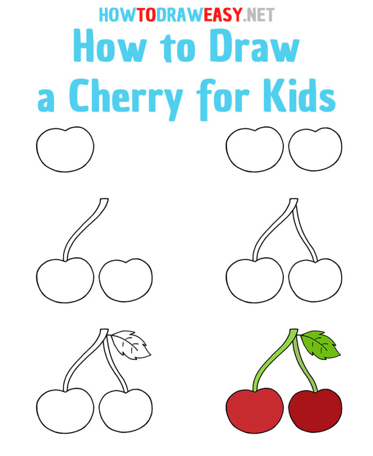 How to Draw a Cherry for Kids How to Draw Easy