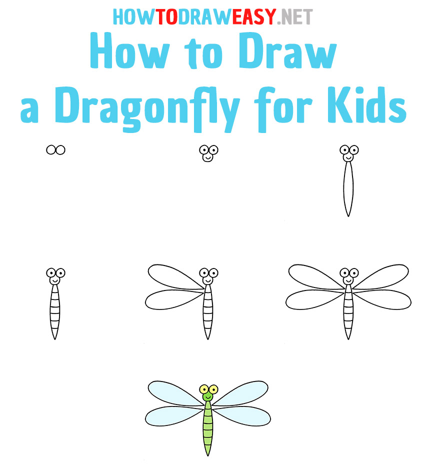 How to Draw a Dragonfly Step by Step