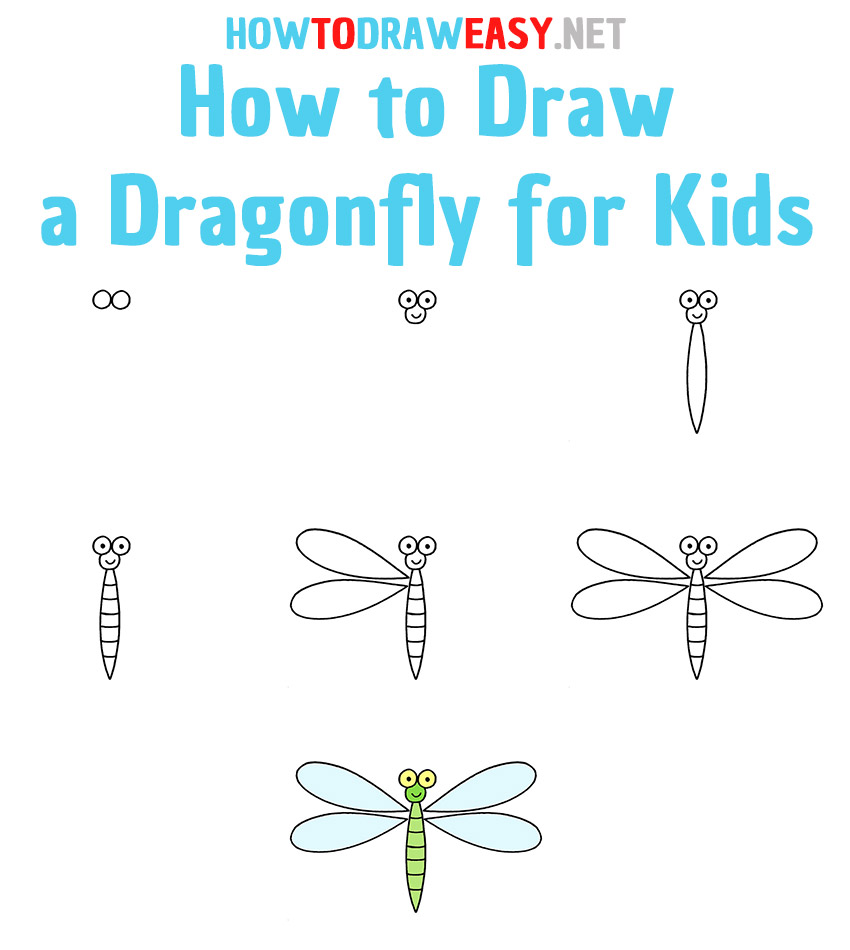 How to Draw a Dragonfly for Kids How to Draw Easy