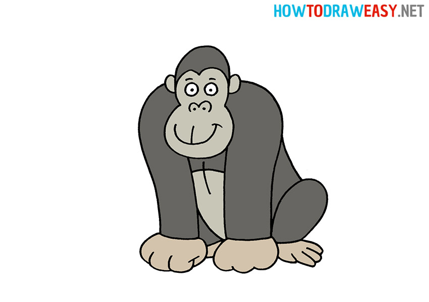 How to Draw a Gorilla for Kids