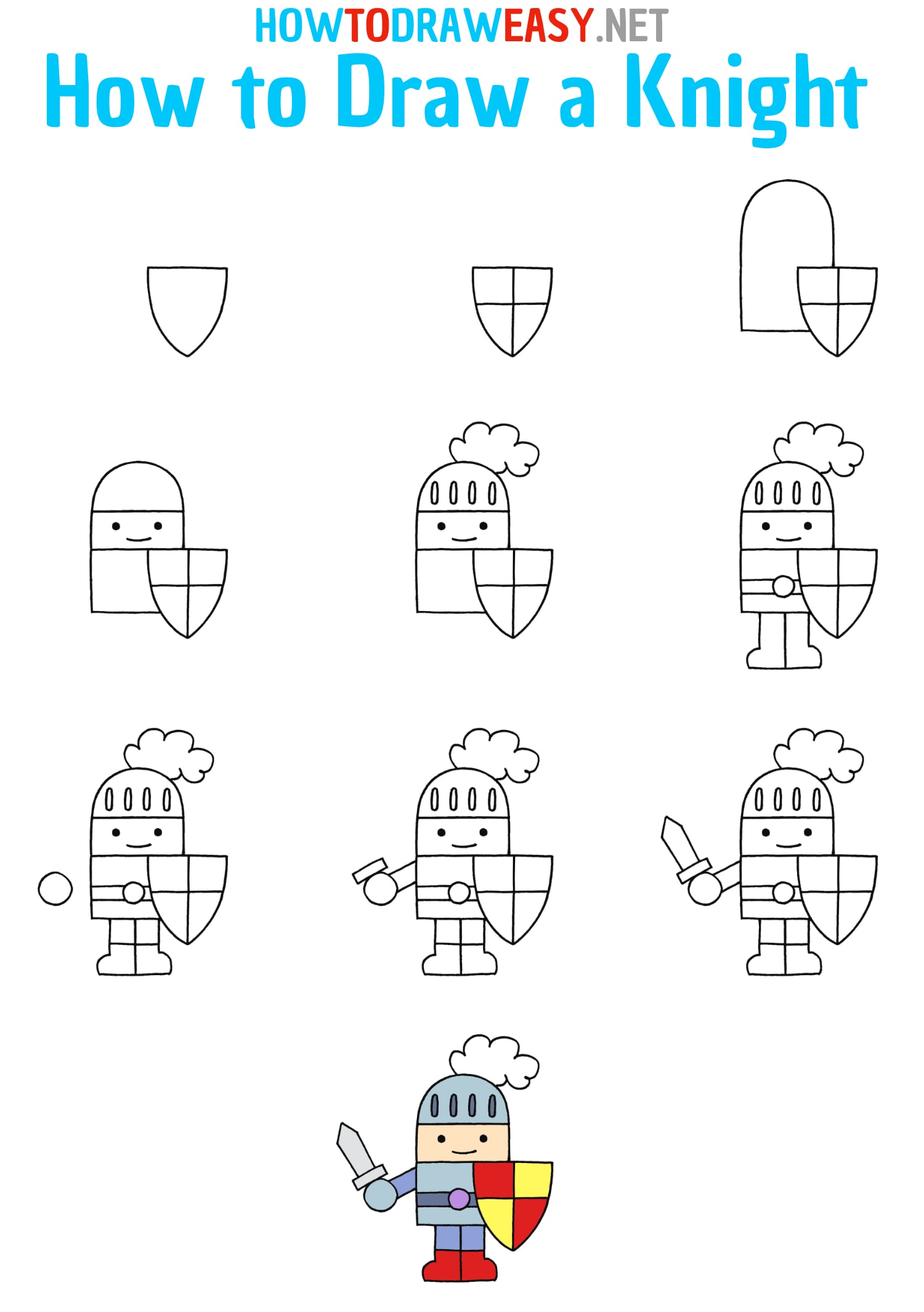 How to Draw a Knight Step by Step