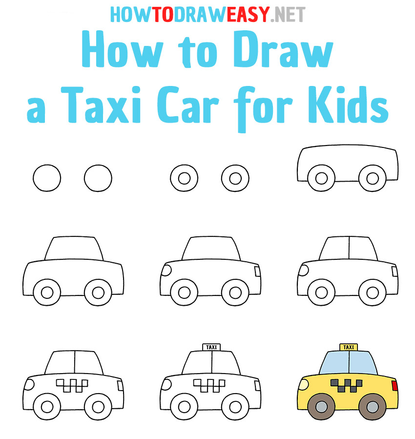 How to Draw a Taxi Step by Step