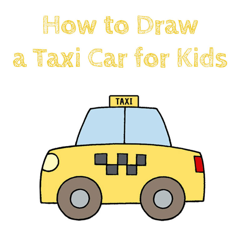 How to Draw a Taxi Car for Kids How to Draw Easy
