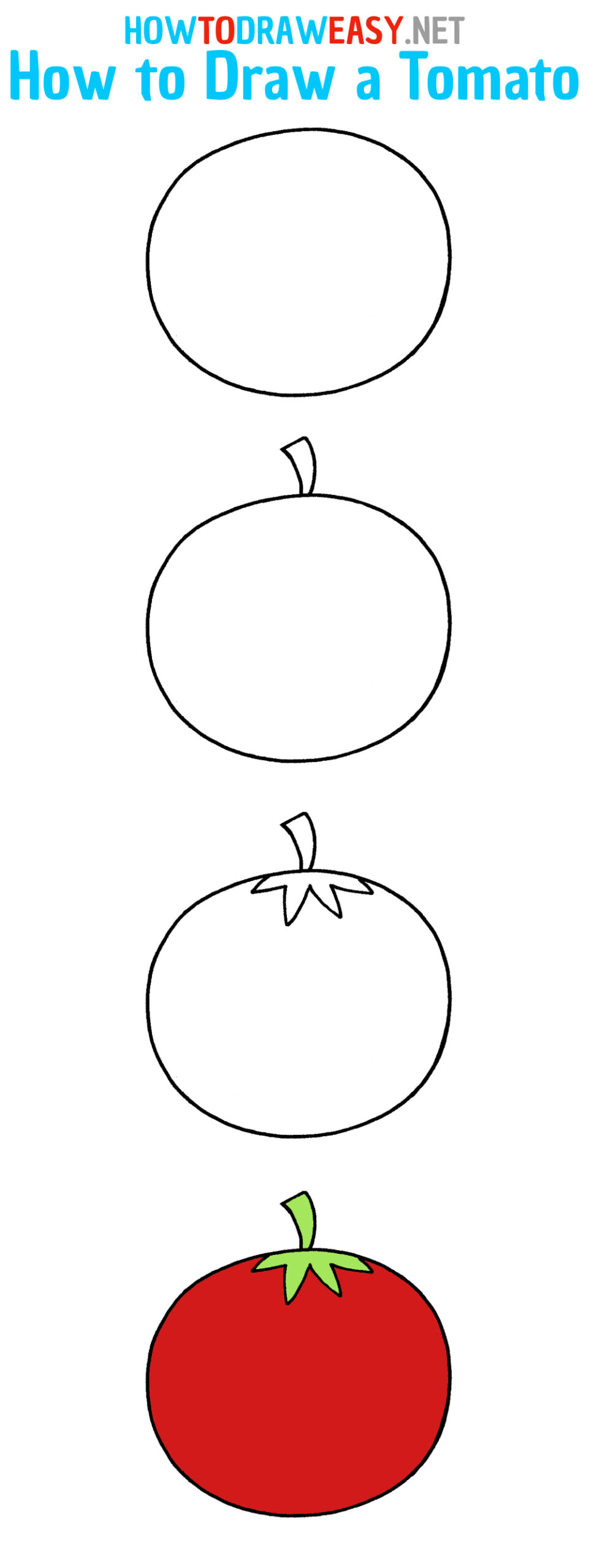 How to Draw a Tomato Easy Step by Step
