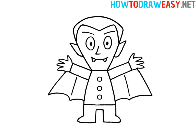 How to Draw a Vampire for Kids - How to Draw Easy