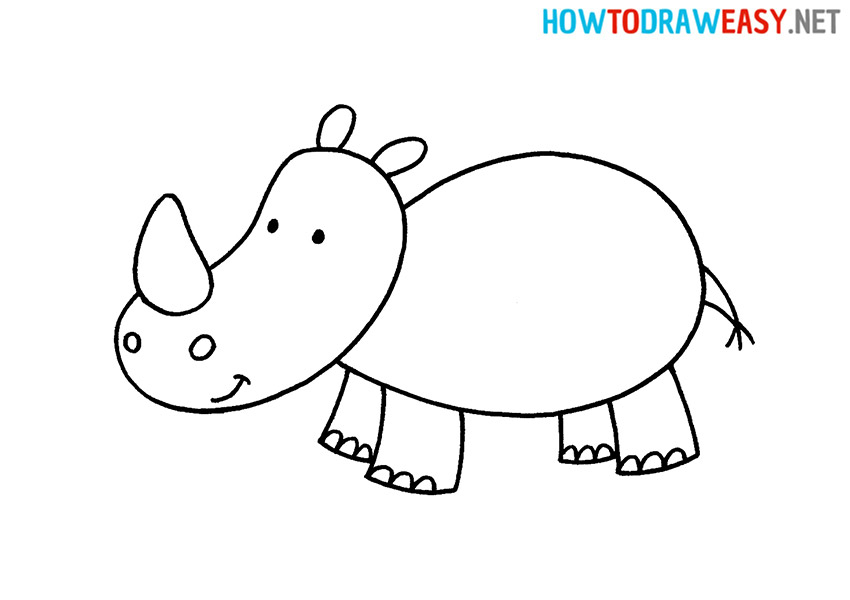 How to Draw an Easy Rhino