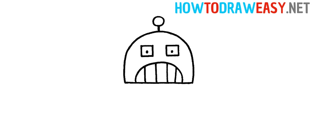 Robot Head Drawing