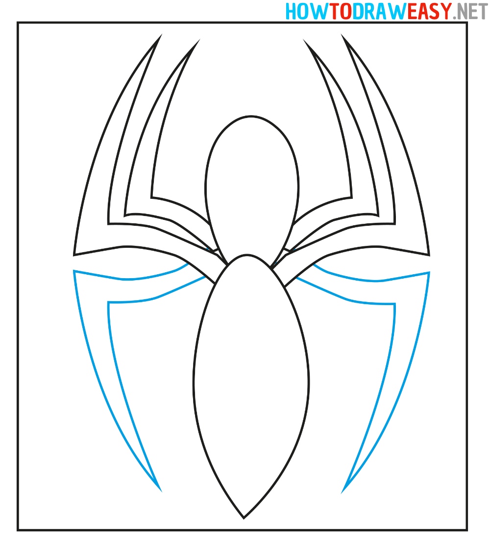 Step by Step Spiderman logo Drawing