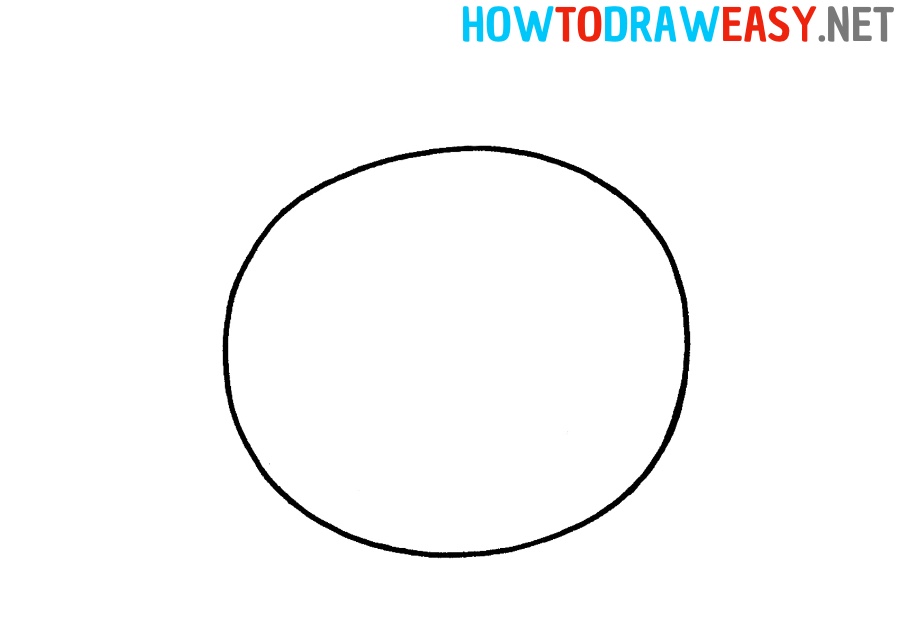 Start by drawing the shape of the tomato.