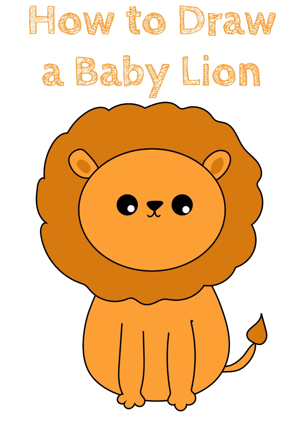 baby lion step by step drawing tutorial