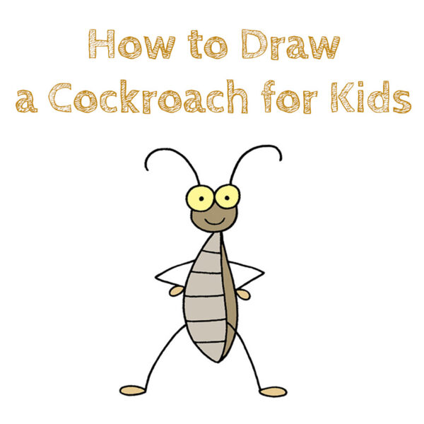 How to Draw a Cockroach for Kids - How to Draw Easy