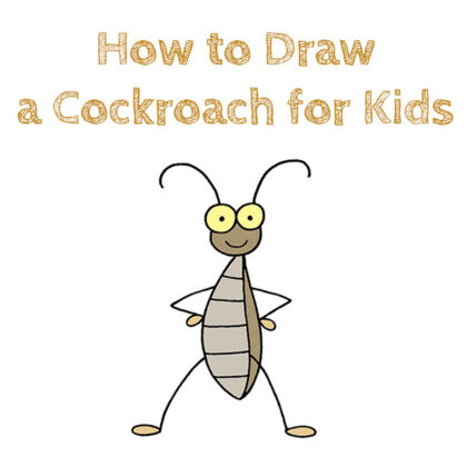 how to draw a cockroach simple