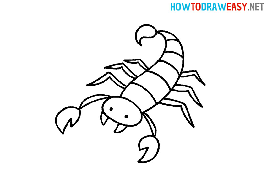 how to draw a scorpion for kids