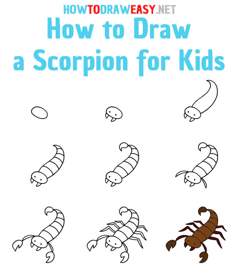 How to Draw a Scorpion for Kids How to Draw Easy
