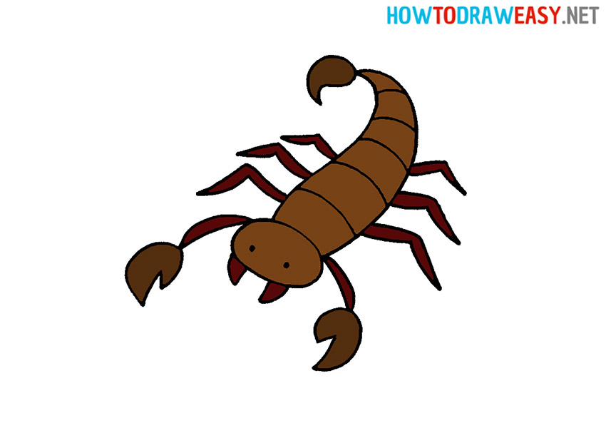 how to draw a scorpion