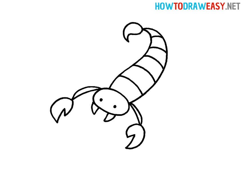how to draw an easy scorpion