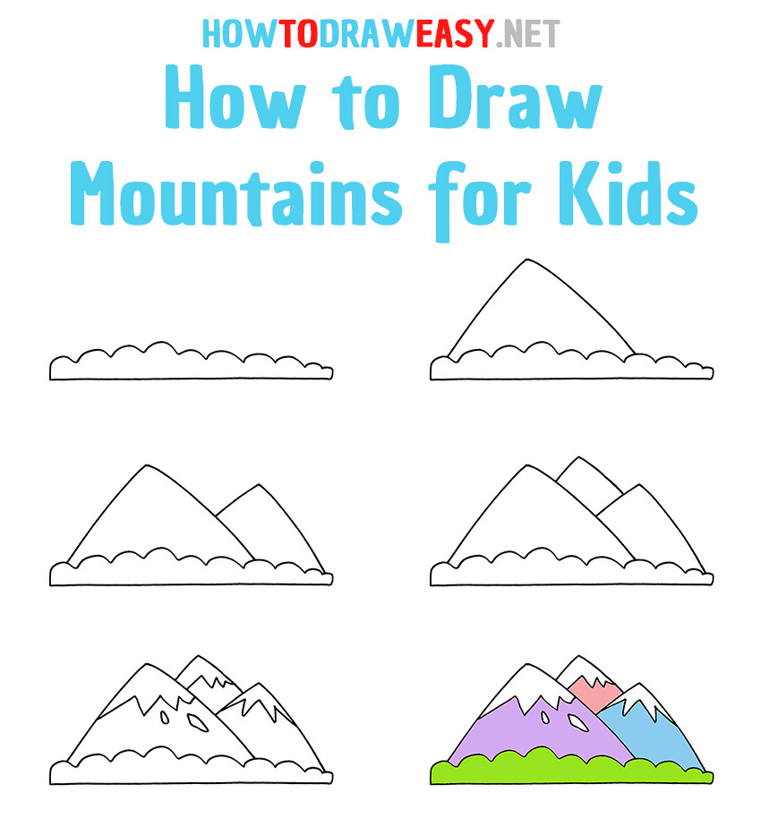 How to Draw Mountains Step by Step