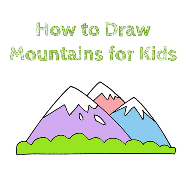 How to Draw Mountains for Kids How to Draw Easy