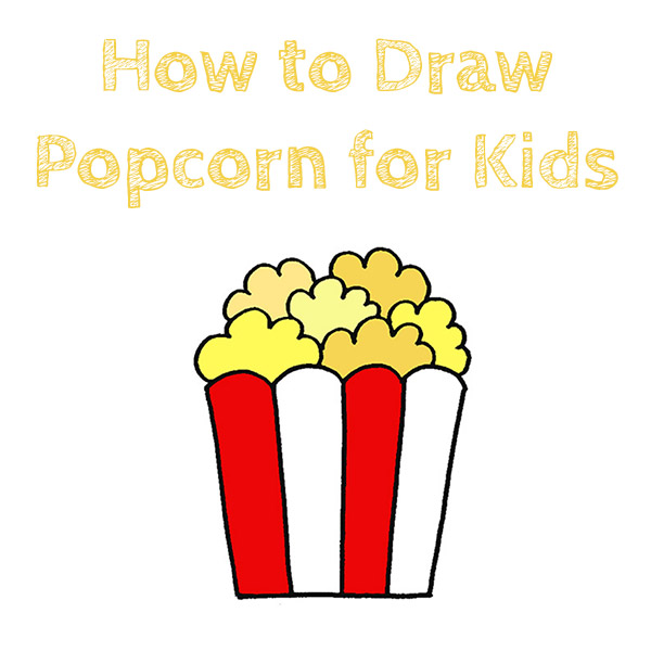 How to Draw Popcorn for Kids