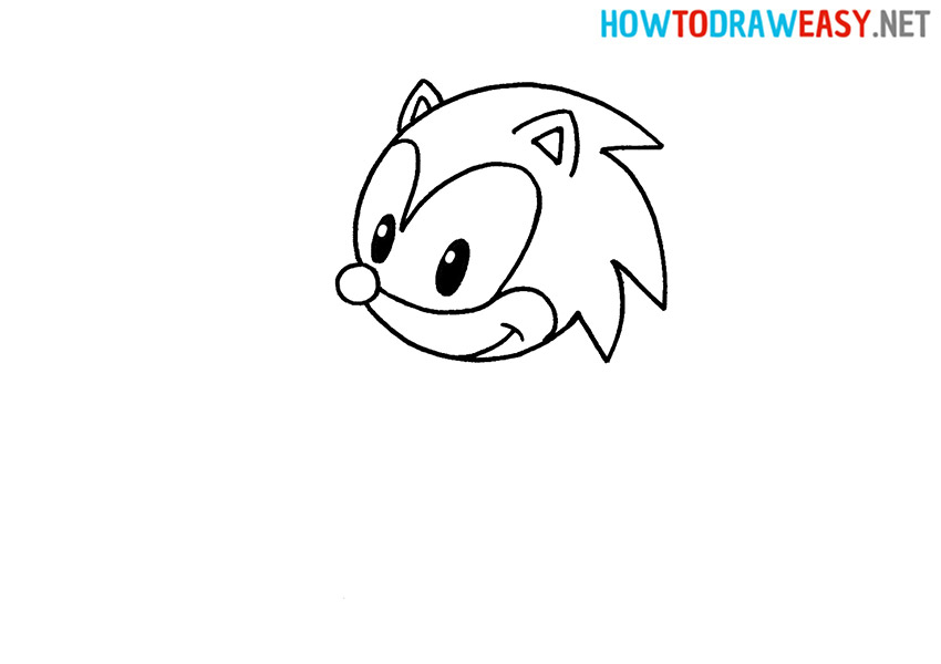 How to Draw Sonic Head