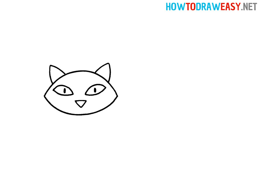 How to Draw a Black Cat Head
