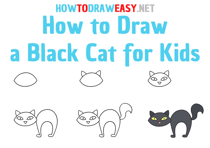 How to Draw a Black Cat Step by Step