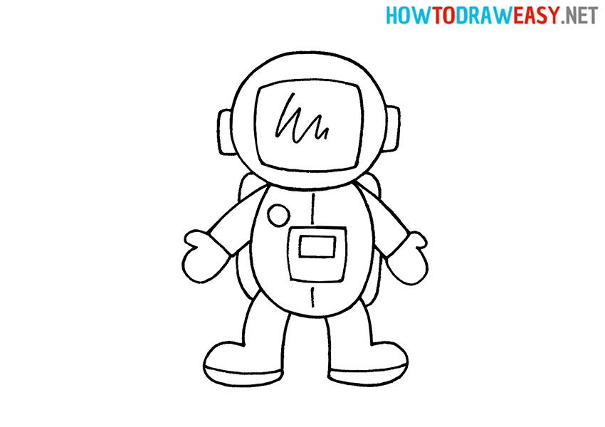 How to Draw a Cartoon Astronaut