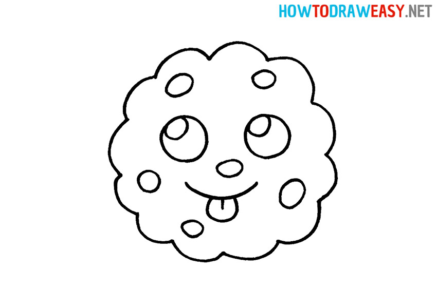 How to Draw a Cartoon Cute Cookie