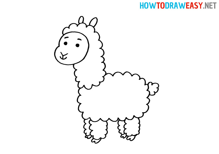 How to Draw a Cartoon Llama