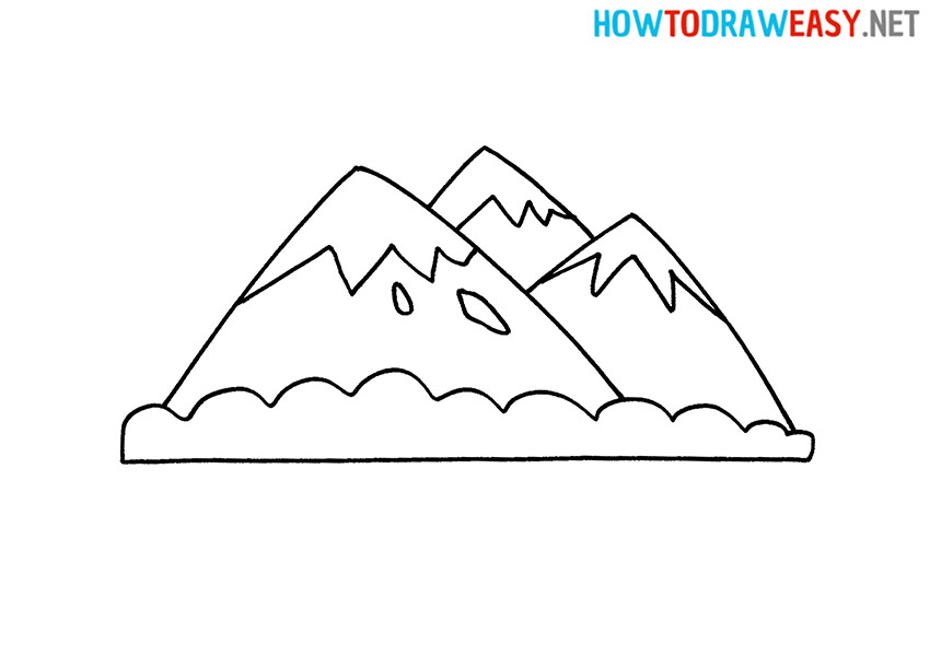 How to Draw a Cartoon Mountains