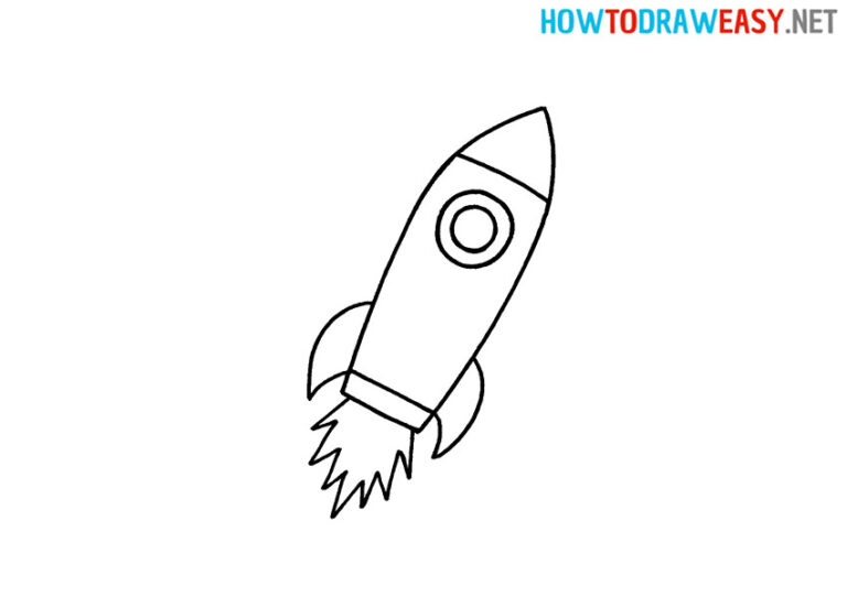 How to Draw a Rocket for Kids - How to Draw Easy