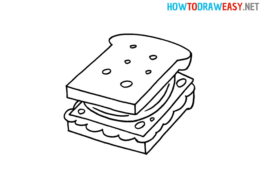 How to Draw a Cartoon Sandwich